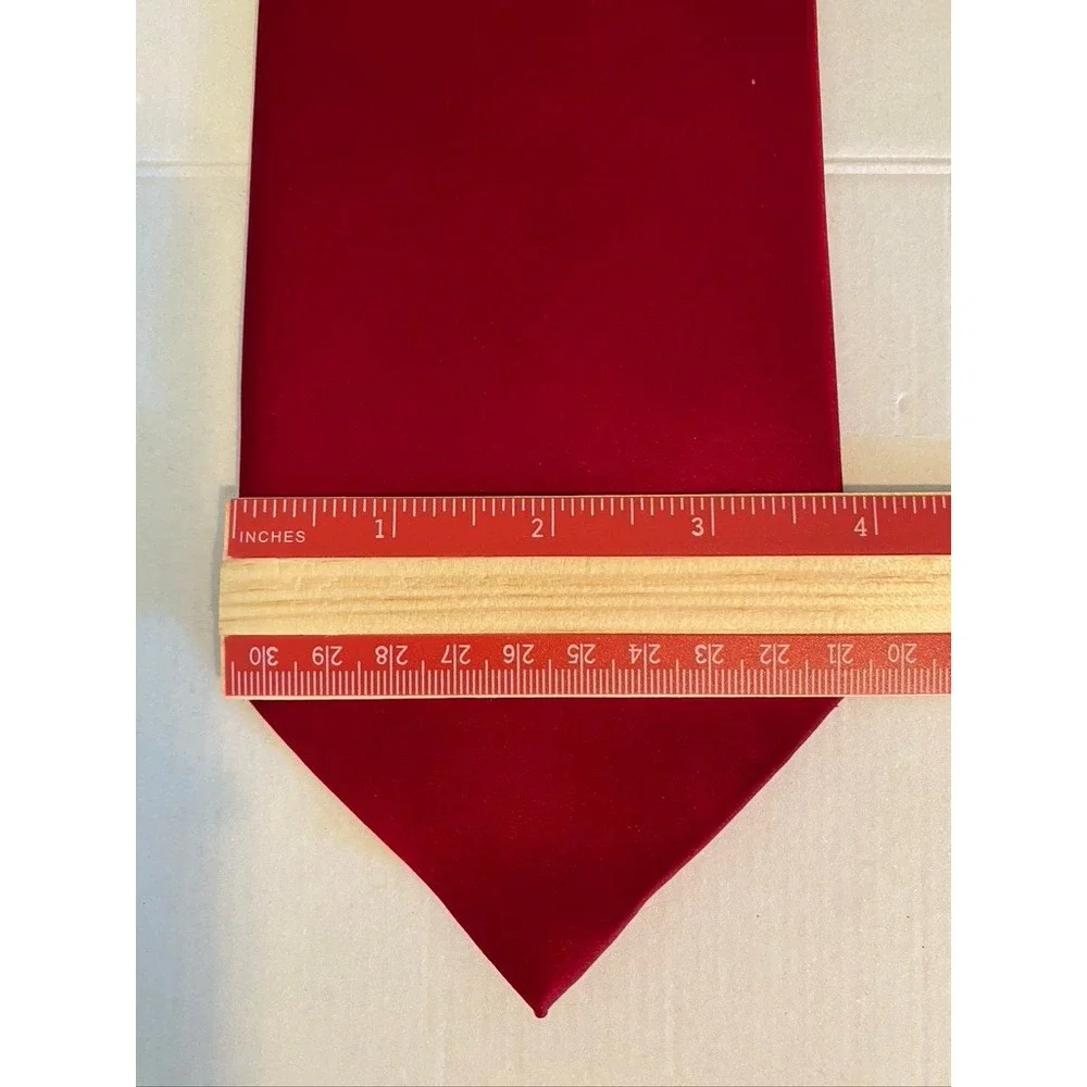 Boston Traders Mens Red Silk Necktie Solid Classic Formal Business Tie